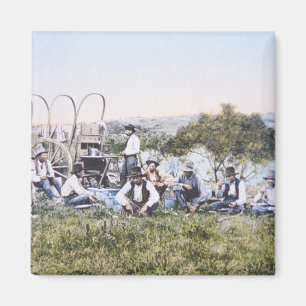 Cowboys på lunch, 1904 (fotoet) magnet