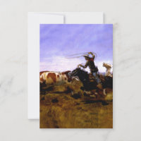 “Cowboys Roping a Steer” av Charles M Russell