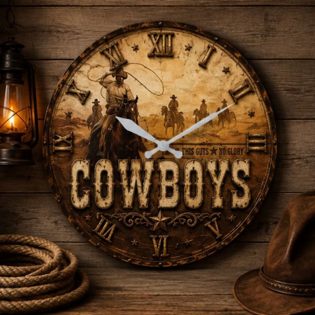 Cowboys Rustic Western Ranch  Stor Klocka (Skapare uppladdad)