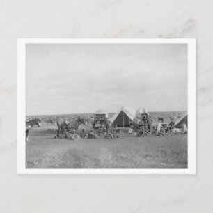 Cowboys Sitta runt Chuckwagon Photogratograf Vykort