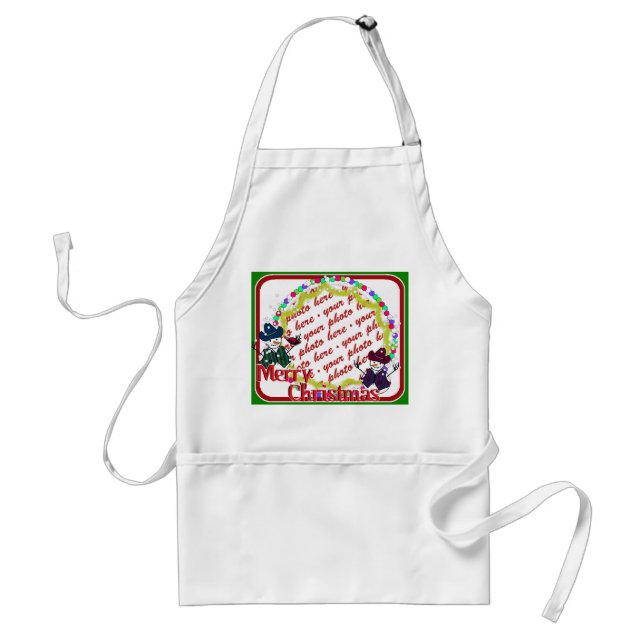 Cowboys Snögubbar jul Photo Ram Förkläde (Framsidan)