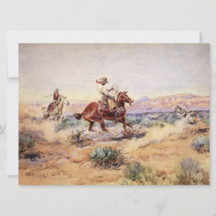 Cowboys som fångar en Varg med en Rope Lasso Kort
