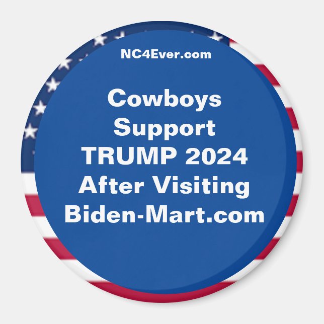 Cowboys Support TRUMP 2024 efter Fridge Magnet (Framsidan)