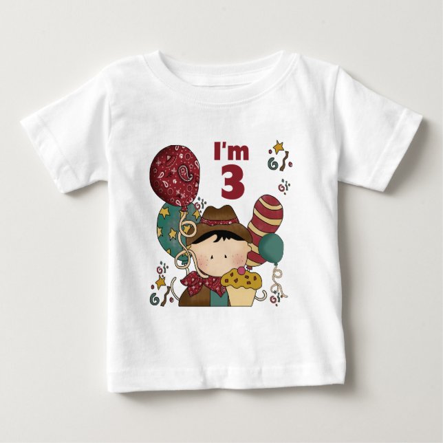 Cowboys T-shirts och gåvor från 3:e födelsedagen (Framsida)