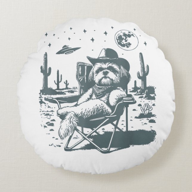Cowboys UFO Western Rund Kudde (Framsidan)