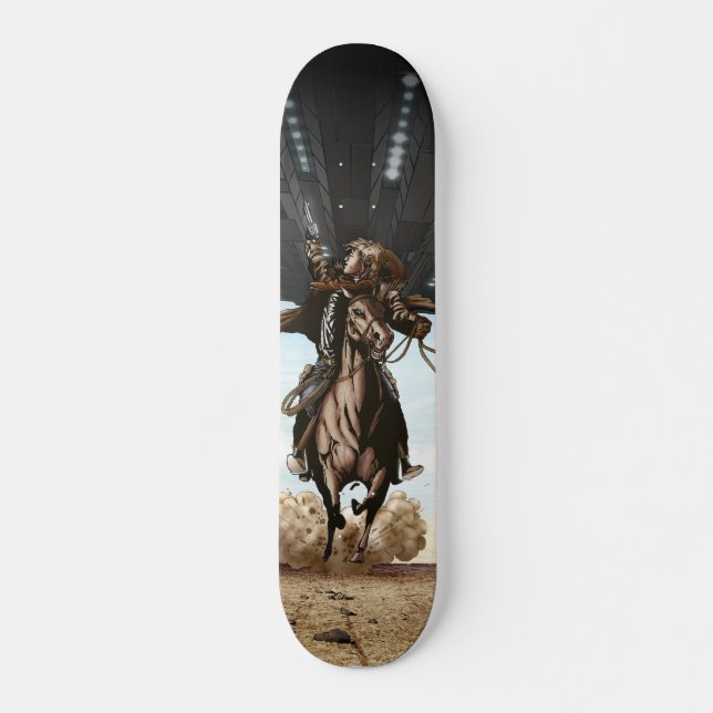 Cowboys- & utomjordingarskridskodäck old school skateboard bräda 18 cm (Framsida)