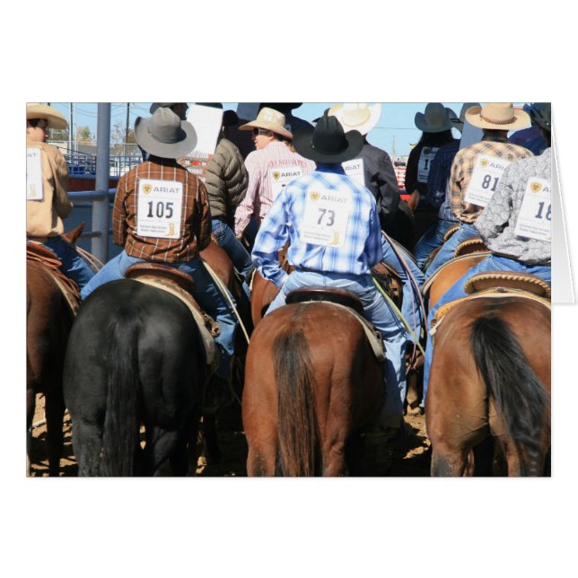 Cowboys väntar på att få Westernt kort (Framsidan Horizontal)