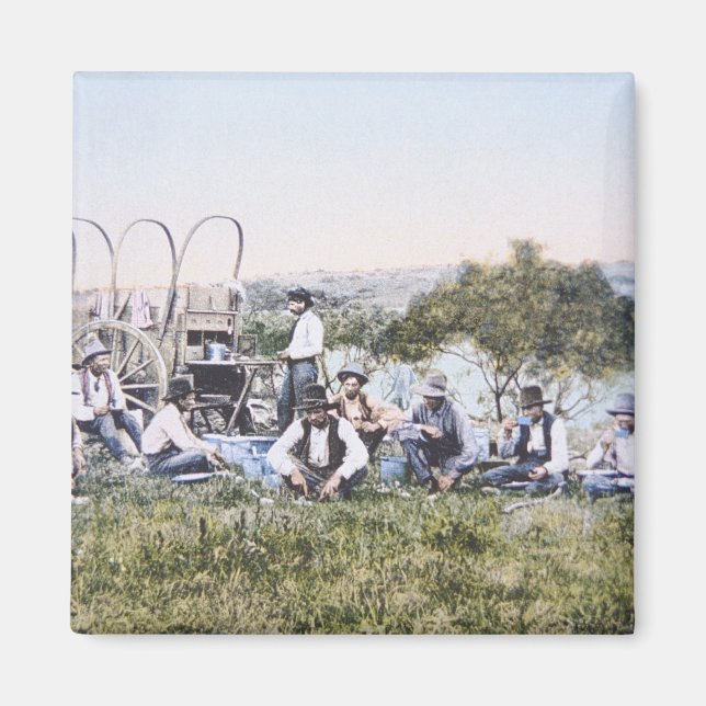 Cowboys vid Lunch, 1904 (bild) Magnet (Framsidan)