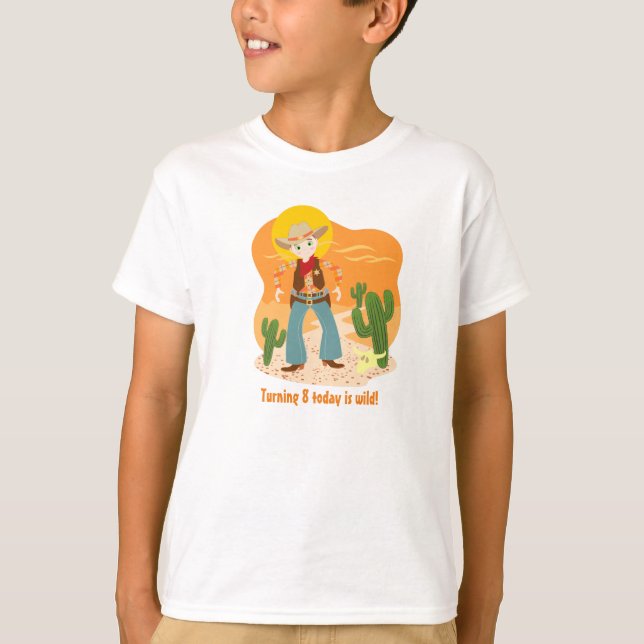 Cowboys vild-födelsedag tee shirt (Framsida)
