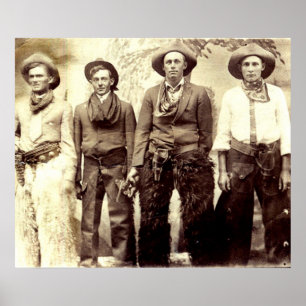 Cowboys Vilda western Vintage affisch