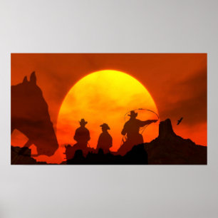 CowboysArizona för underbar gräns den westerna Poster