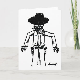 Cowboysketch-hälsningskort Kort