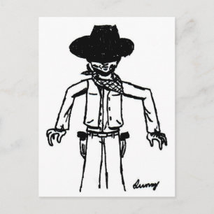 Cowboysketch-vykort Vykort