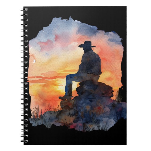Cowboysolnedgång. Anteckningsbok (Framsidan)