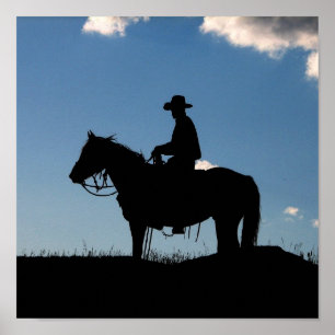 Cowboysolnedgång Poster