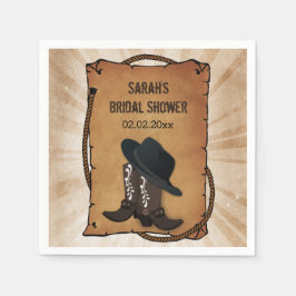 cowboystövlar av western personlig bröllop pappersservett