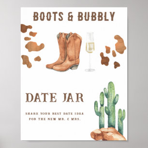 Cowboystövlar bubblande möhippa Nattidéer Poster