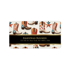 Cowboystövlar mönster adressetikett