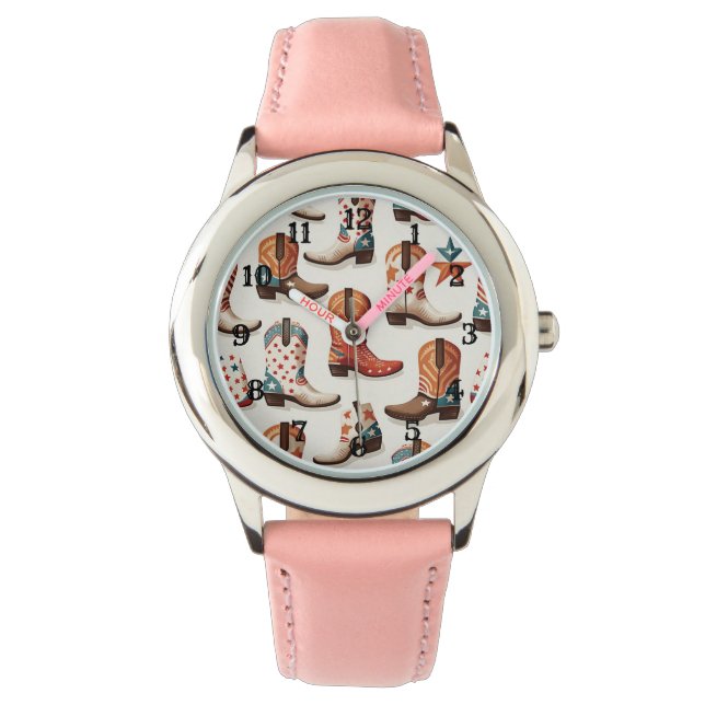 Cowboystövlar mönster armbandsur (Framsida)