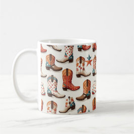 Cowboystövlar mönster kaffemugg