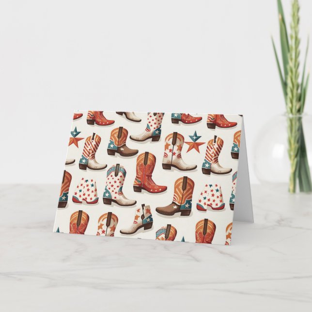 Cowboystövlar mönster kort (Framsida)