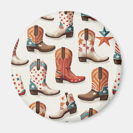 Cowboystövlar mönster magnet
