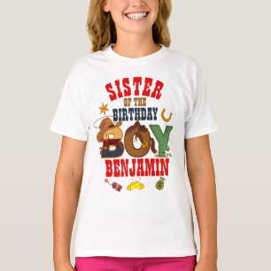Cowboysyster i födelsedagspojken t shirt