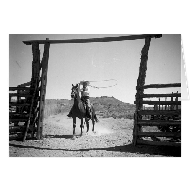 Cowboytågvirke Hälsningskort (Framsidan Horizontal)