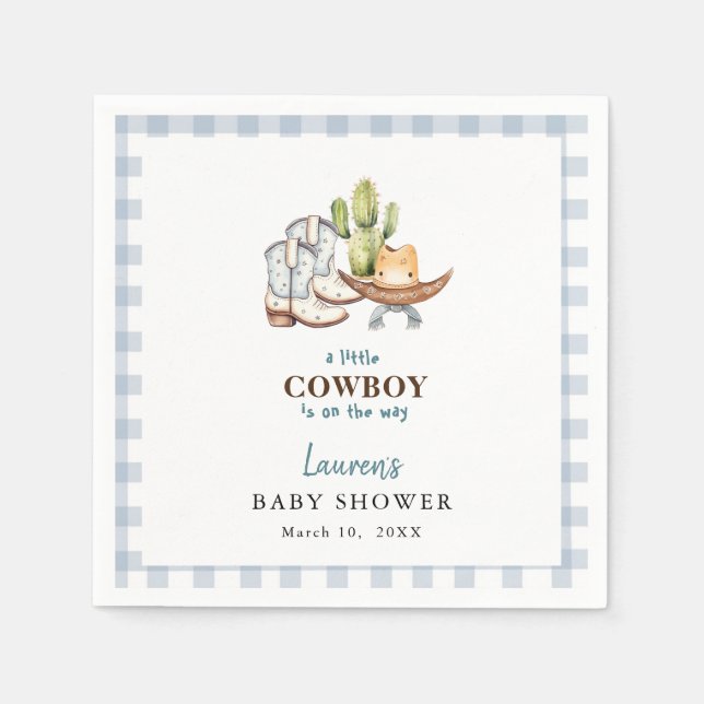 Cowboytema Babyduschservetter Pappersservett (Framsidan)