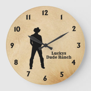Cowboytext Anpassningsbar Stor Klocka