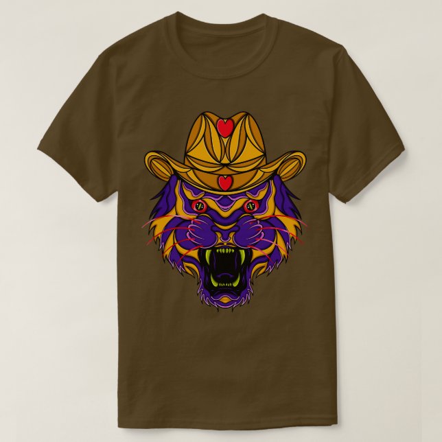 Cowboytiger Ansikte T Shirt (Design framsida)