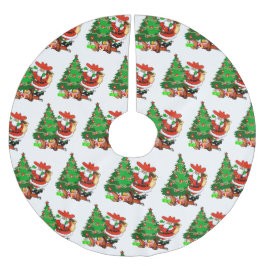 Cowboytomten med Träd och Westerna gåvor Julgransmatta Borstad Polyester