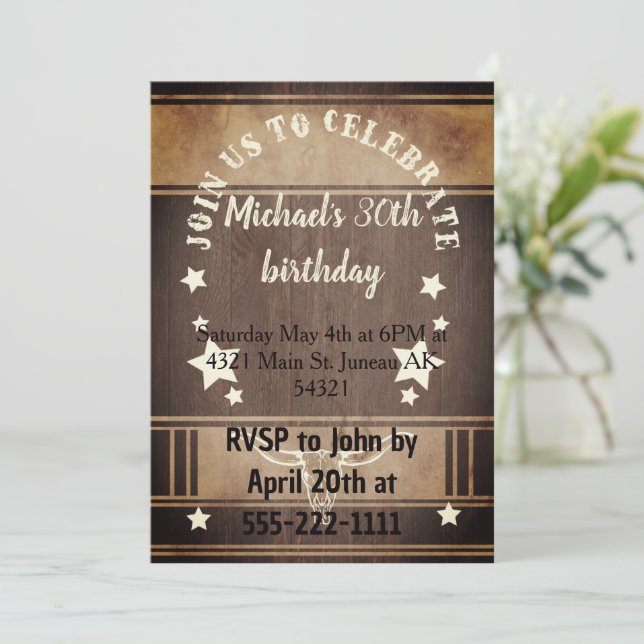 Cowboytrofi födelsedagsfest inbjudningar (Stående Fram)