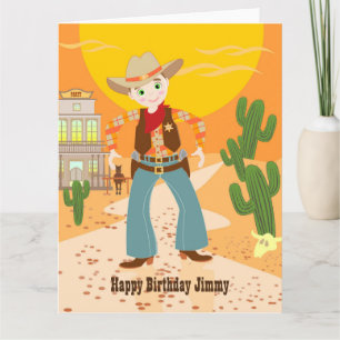 Cowboyunge födelsedagsfest kort