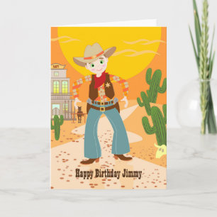 Cowboyunge födelsedagsfest kort