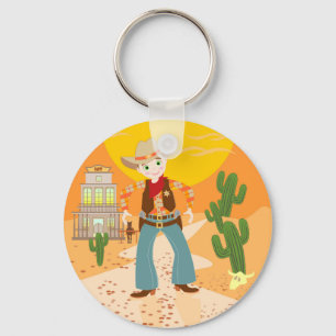 Cowboyunge födelsedagsfest nyckelring
