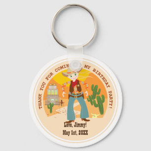 Cowboyunge födelsedagsfest nyckelring