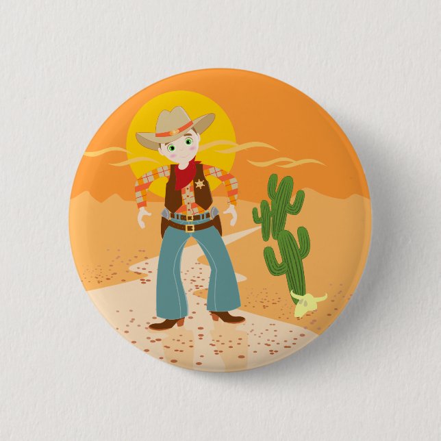 Cowboyungefödelsedagsfest Knapp (Framsida)