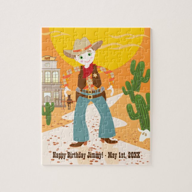 Cowboyungefödelsedagsfest Pussel (Vertikal)