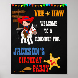 Cowboyvälkomstskylten party Westernast välkomstpos Poster