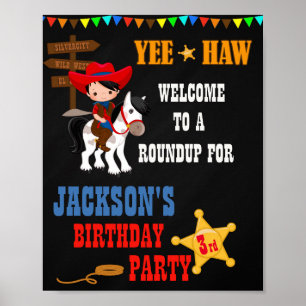 Cowboyvälkomstskylten party Westernast välkomstpos Poster
