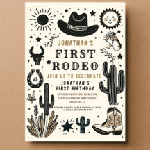 CowboyVild Western First Rodeo Första födelsedag 1