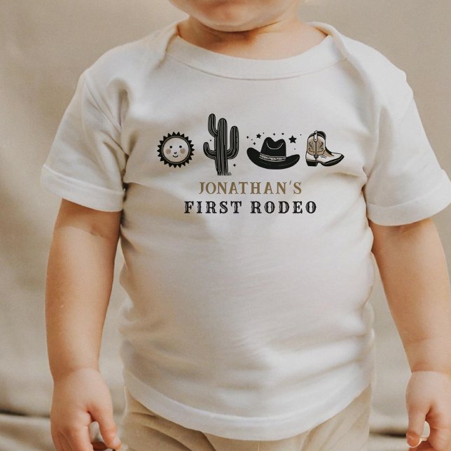 CowboyVild Western First Rodeo Första födelsedag 1 T Shirt (Skapare uppladdad)