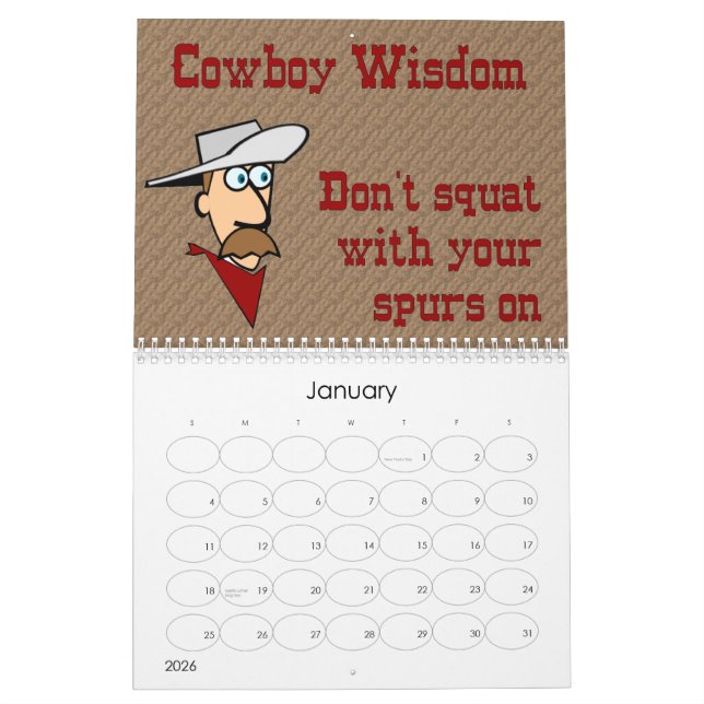Cowboyvishet Kalender (Jan 2026)