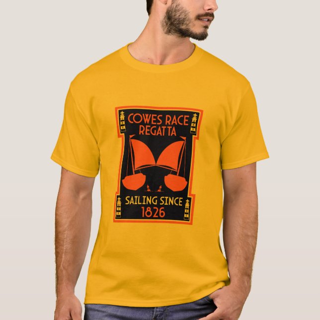 Cowes Isle of Wight Yacht Regatta T Shirt (Framsida)
