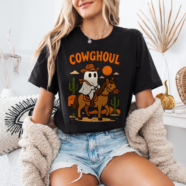 Cowghoul Cute Western Ghost Land Halloween T Shirt (Skapare uppladdad)