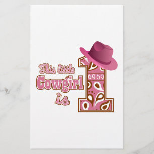 Cowgirl 1st Birthday Brevpapper