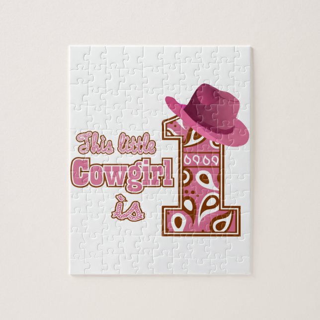 Cowgirl 1st Birthday Pussel (Vertikal)