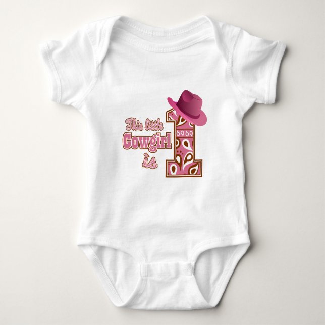 Cowgirl 1st Birthday Tee Shirt (Framsida)