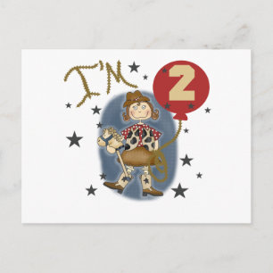 Cowgirl 2nd Birthday T-shirts and Gifts Vykort